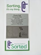An automotive film 35% VLT check card.