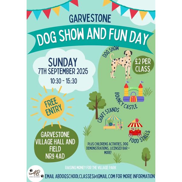 Dog Show with a bouncy castle, local arts and crafts, delicious food, licensed bar and free entry!