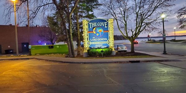 A picture of the the cove hoarding 