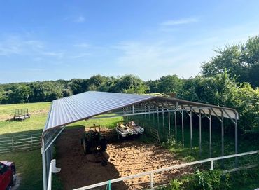 Metal barn, roof installation in Burleson, Texas by Mason Roofing,

