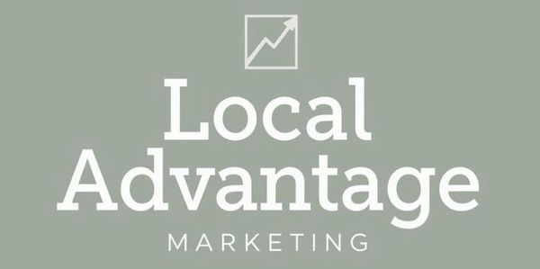 Logo for Local Advantage Marketing with upward graph icon.