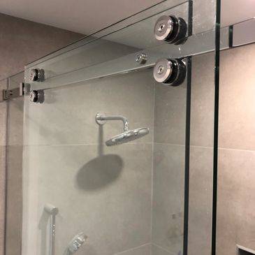 Serenity, sliding glass, shower door chrome, single sliding