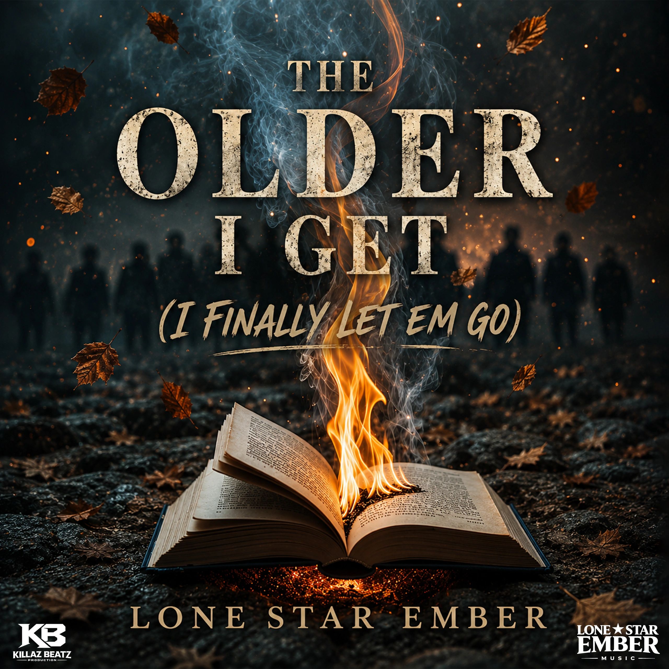 Cover art with a burning book and the title The Older I Get by Lone Star Ember.