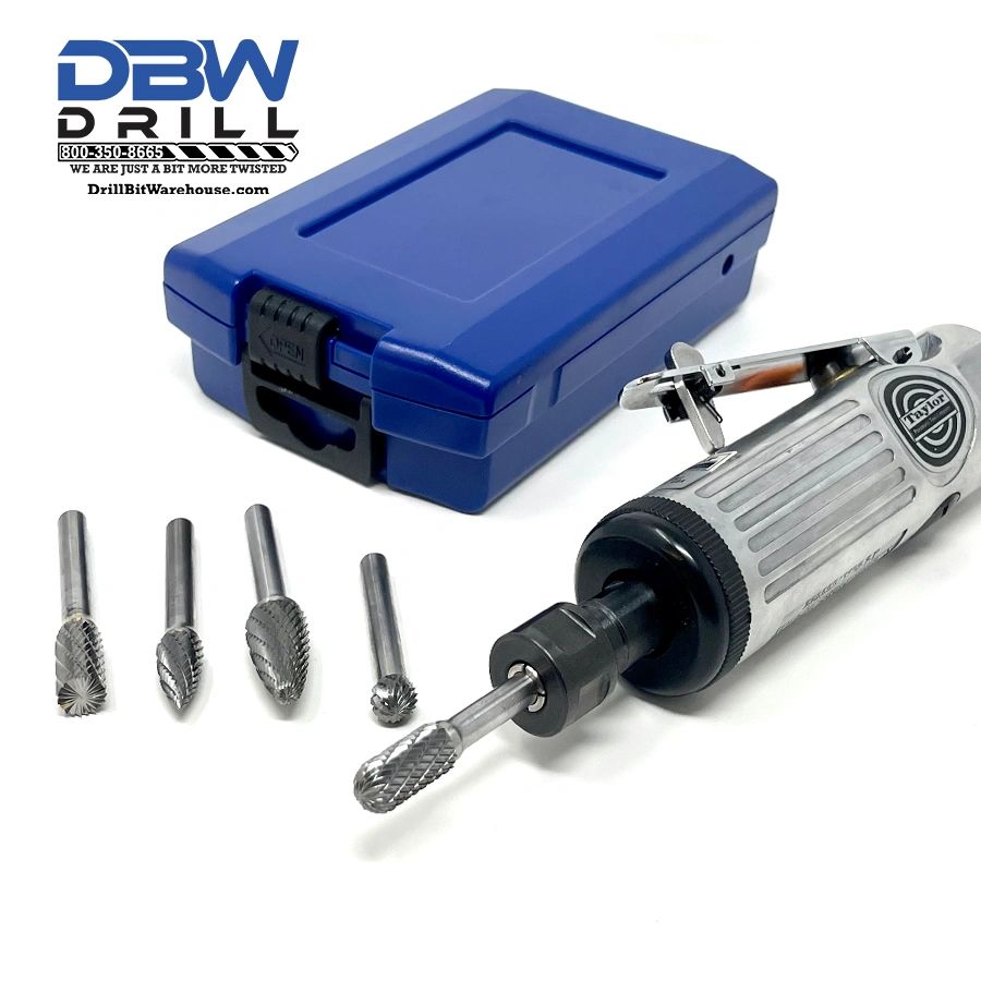 6 Piece Diamond Cut Carbide Bur Set Taylor Pneumatic Die Grinder