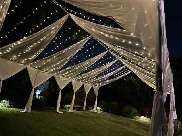SEMI DRAPED CANOPY WITH TWINKLE LIGHTS