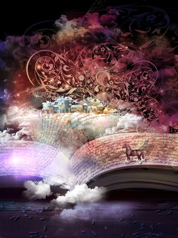 An open mystic book