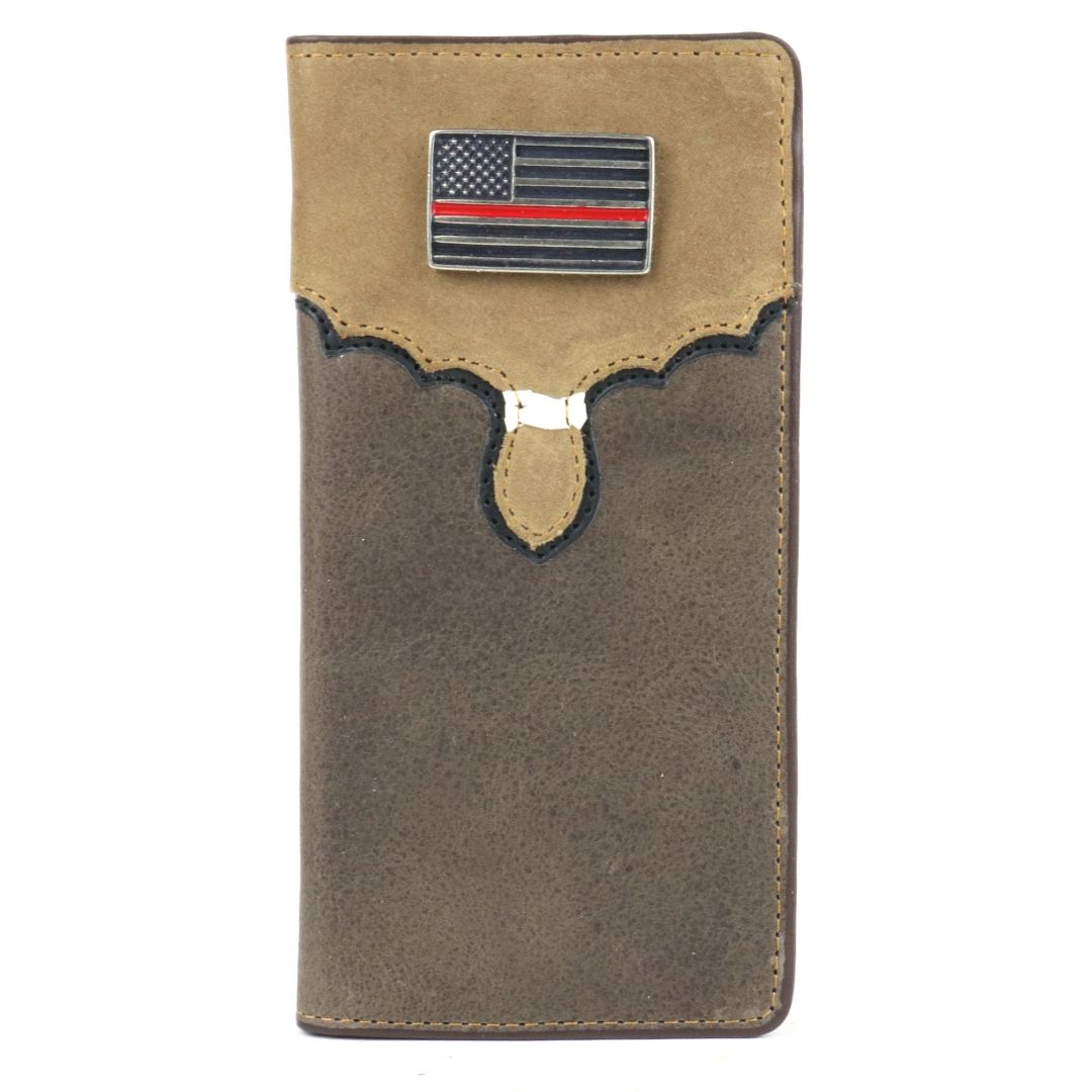 W152 - RockinLeather Rodeo Wallet with Thin Red Line Concho