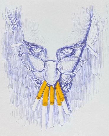 My oldest bic pen and gouache