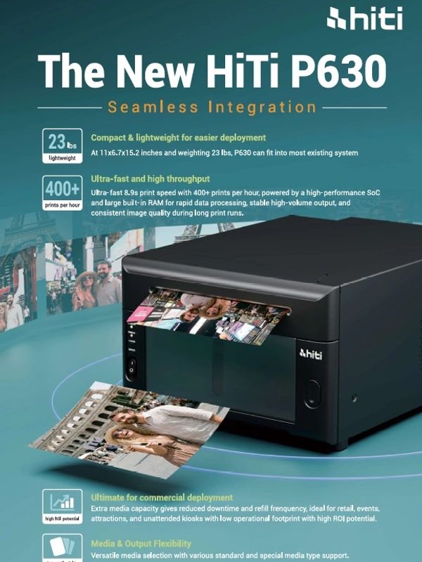 HiTi P630 printer offers high-speed, lightweight, and seamless photo printing integration.