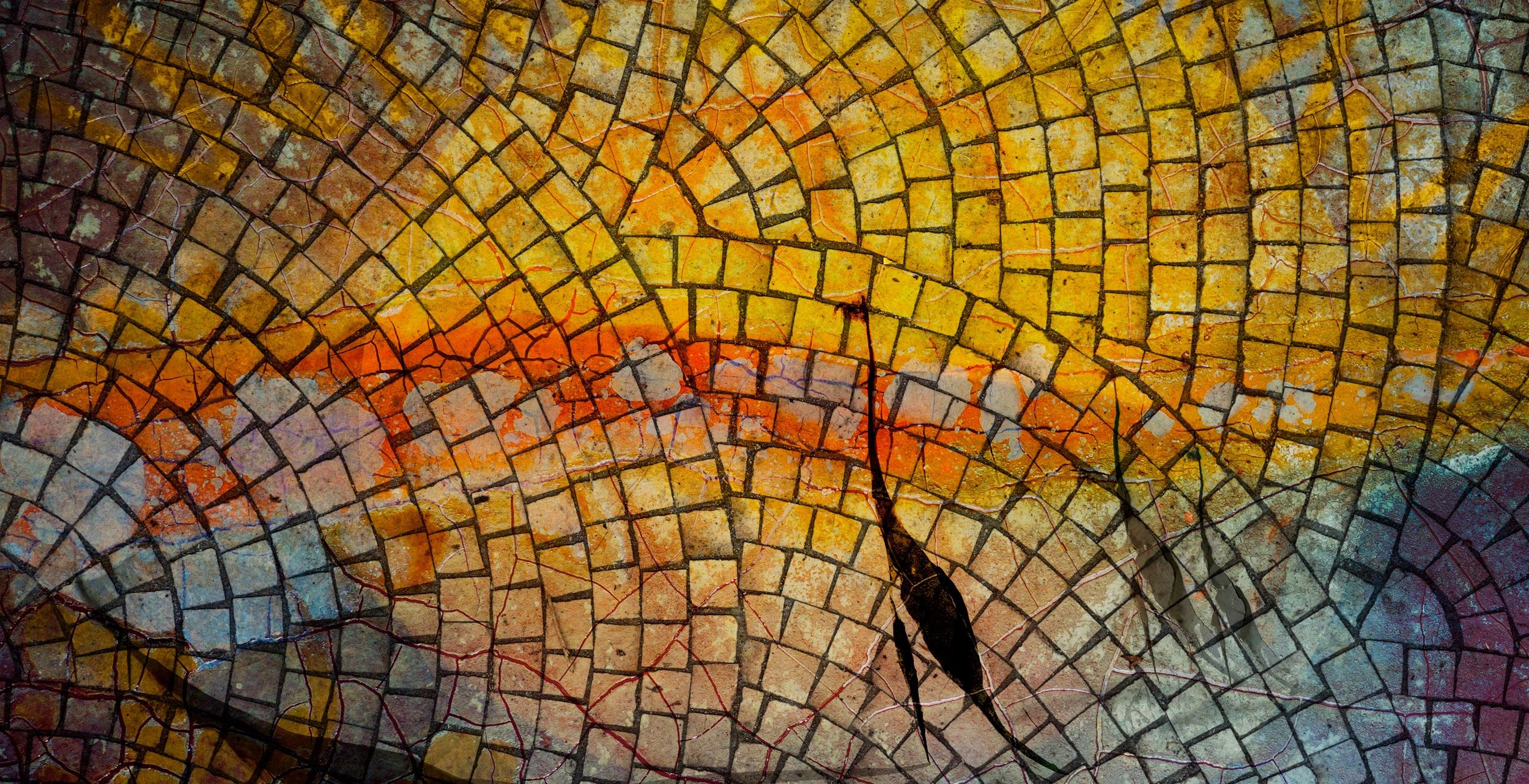 Artwork, "Etherea" by Allison Inglesby, reimagined as a stone mosaic.