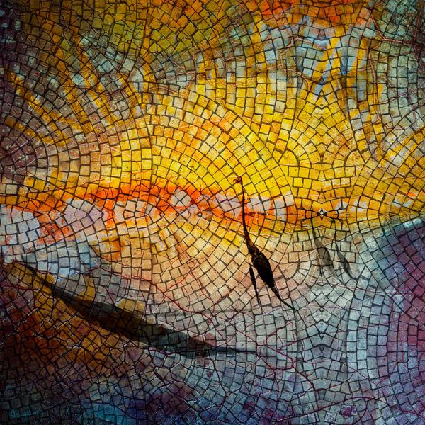 Artwork, "Etherea" by Allison Inglesby reinterpreted as a stone mosaic. 