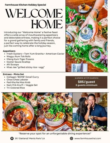 Farmhouse Thai Welcome Home introduction page
