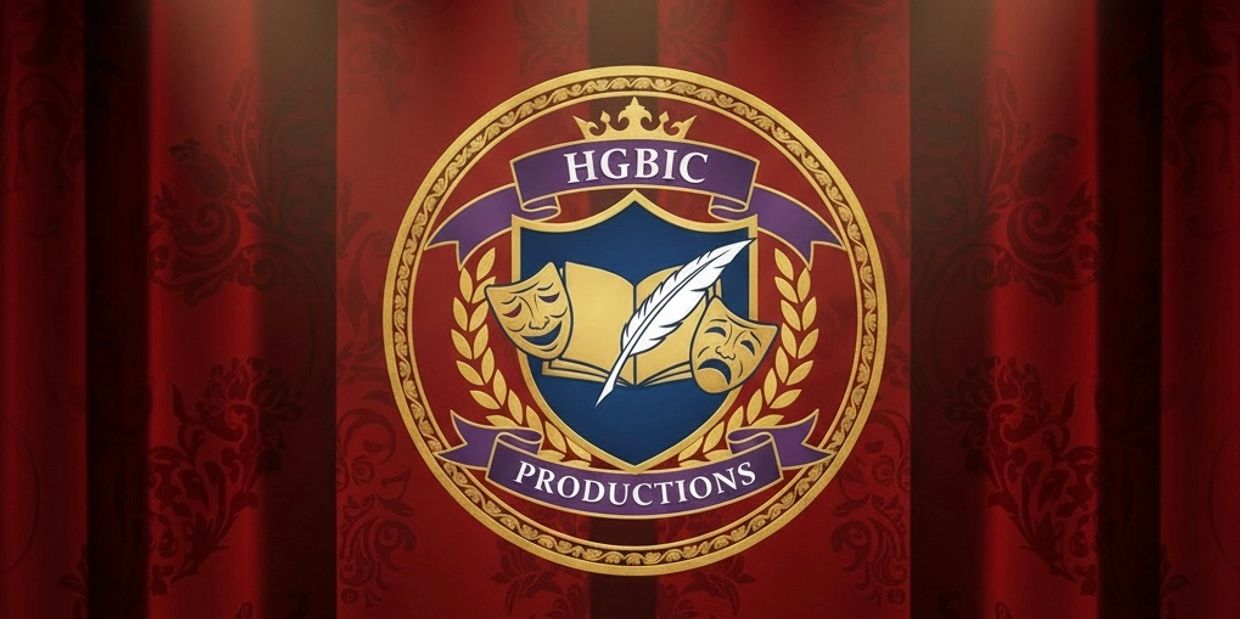 HGBIC Productions logo on a red curtain background.