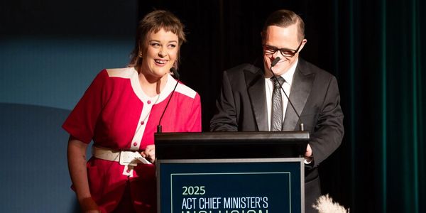 Gerard and I standing side by side @ the hosting lecturn. 