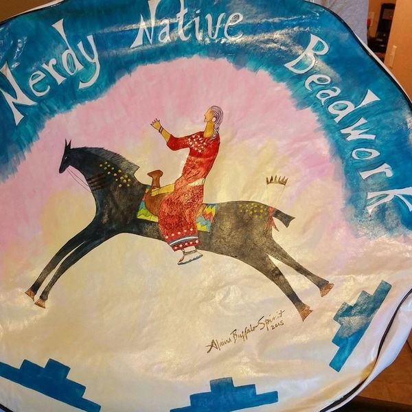 Painting of Nerdy Native Beadwork.
