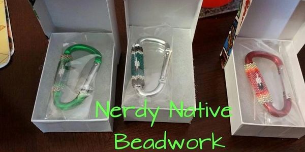 Beaded Carabiner clips.
