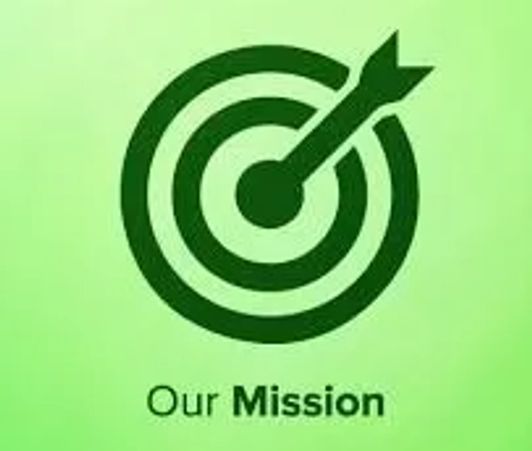 A green target with an arrow hitting the center, symbolizing a mission.