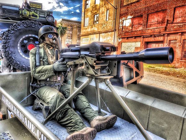 Tail gunner Col Jack O’Neil with his Mark-19 40mm, the horde eliminator!