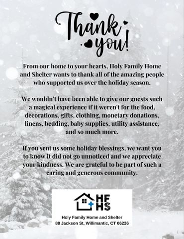 Thank you for all of the support we received throughout the holiday season!