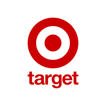 Red and white Target logo with the word 'target' below the bullseye.