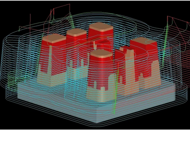 Toolpath applied to electrode.