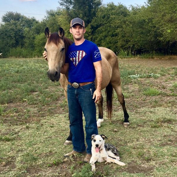 Chris Covington, M.S. 
Outlaw (horse)
Bravo (dog)