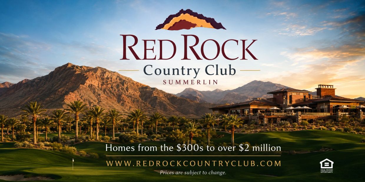 Red Rock Country Club in Summerlin with mountain views and luxury homes.