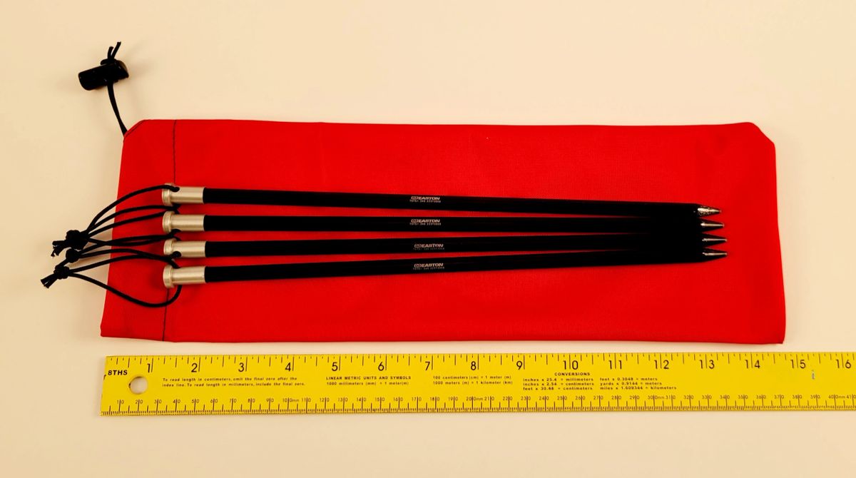 QTY 4 Easton™ 12" Black Stakes plus Large Stake Bag