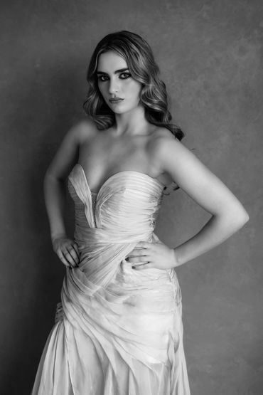 A black and white picture of a beautiful model
