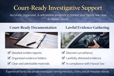 Court-ready private investigator services in Hawaii with lawful evidence documentation 