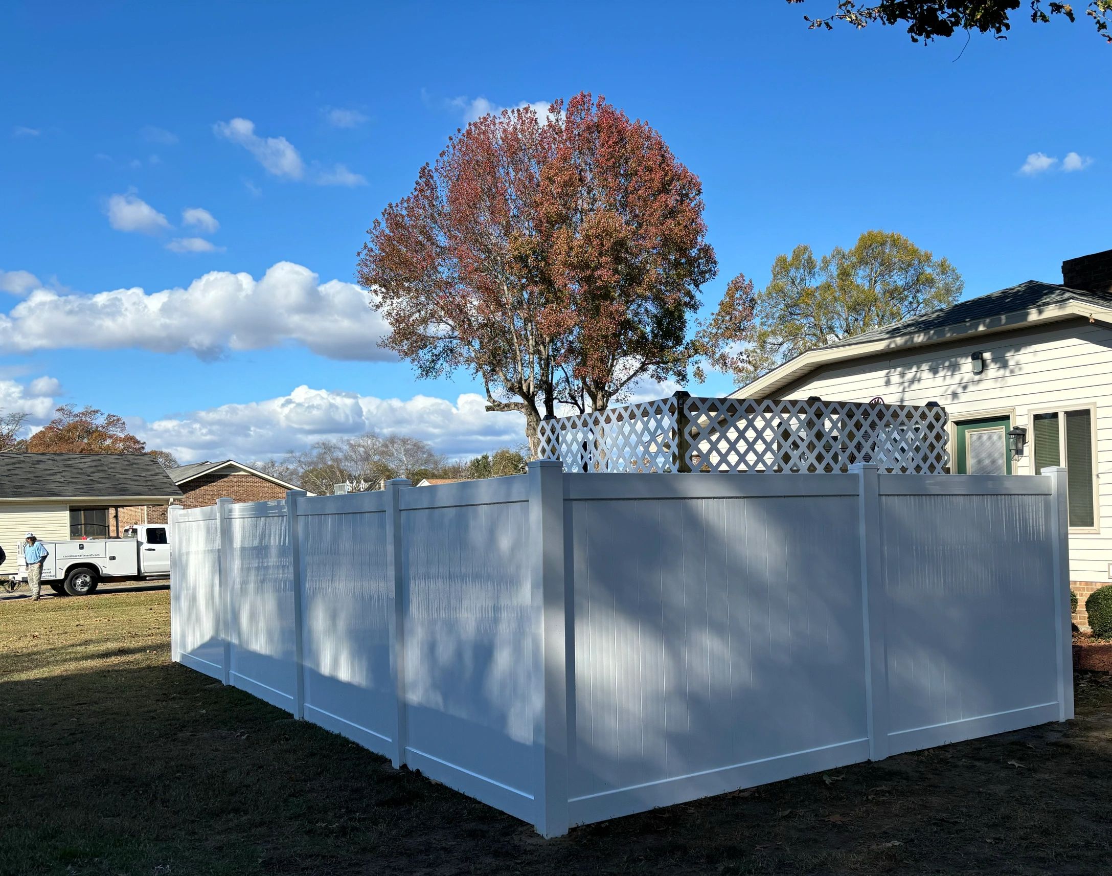 White Vinyl fence in Garner, NC