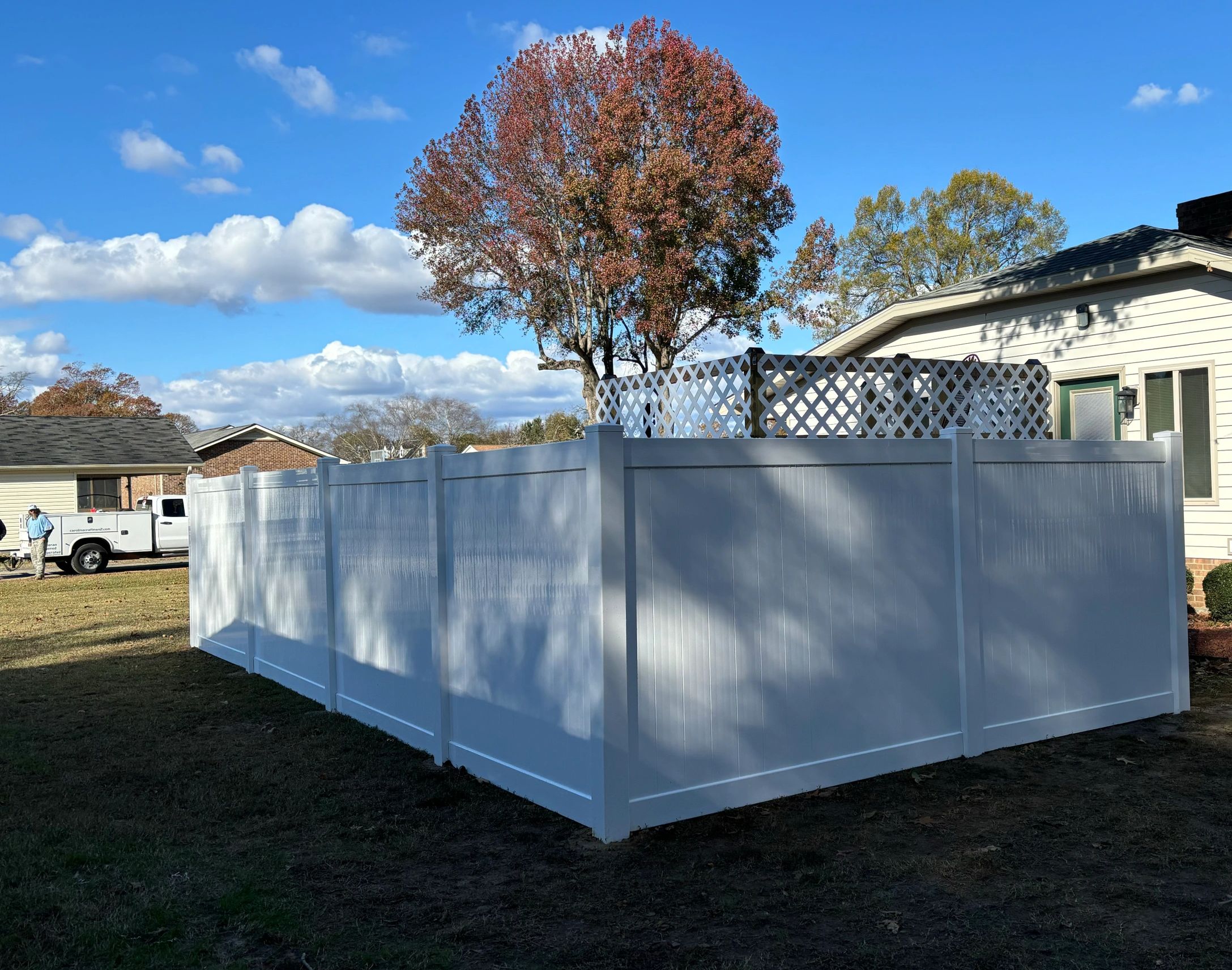 Privacy while vinyl fence in Clayton, NC