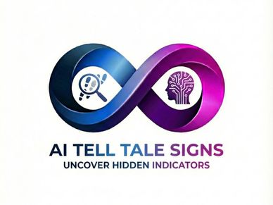 Logo for AI Tell Tale Signs - clues to help you know if the content was AI authored or not.