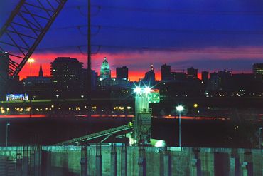 Stadium Foundation and Denver Skyline | December 1999