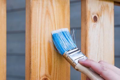 hand holding a paint brush