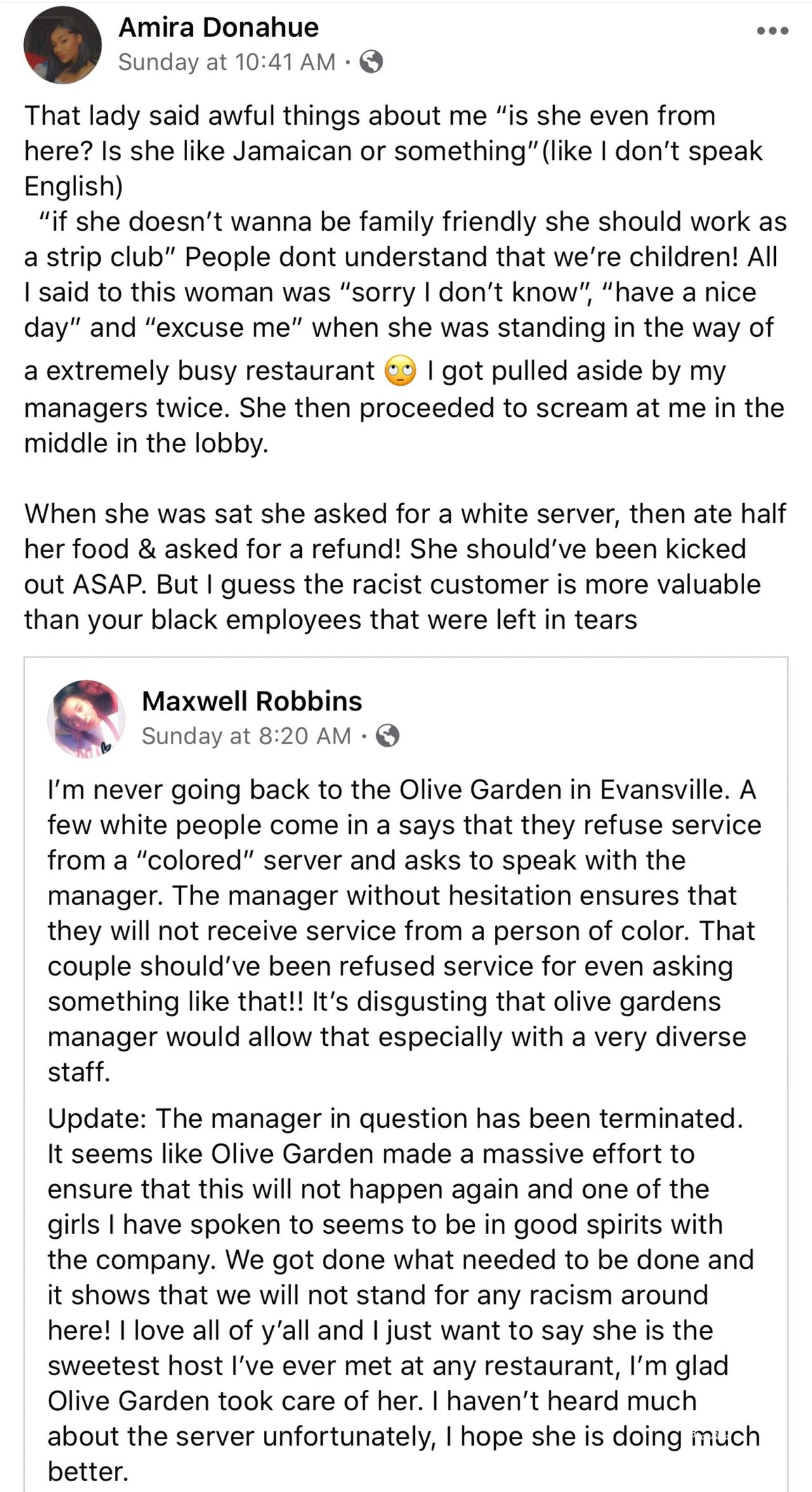 Olive Garden Manager Fired After Complying With Racist Customer