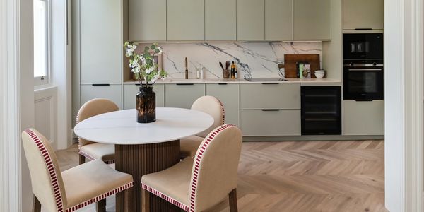 Open plan Victorian kitchen dining space