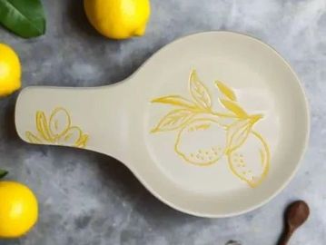 Cucina Italiana Ceramic Wedding Favors - Lemon Design - Lemon Design Spoon Rest 8 1/2" L130121-456