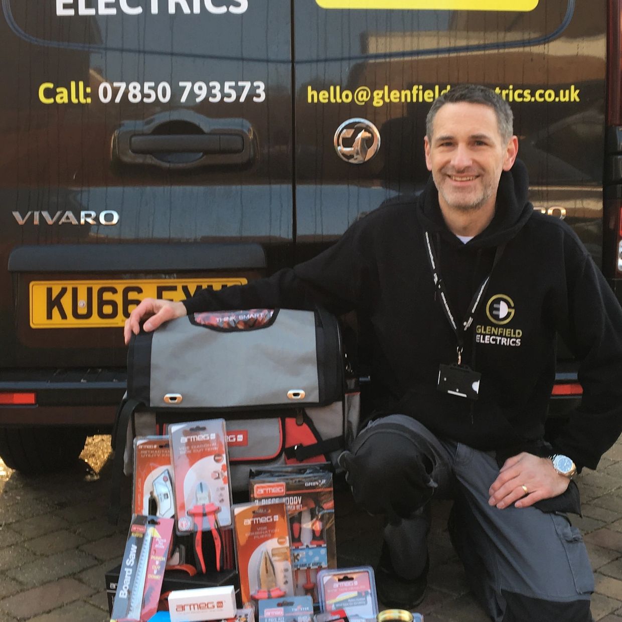 Simon of Glenfield Electrics providing a professional bespoke service.