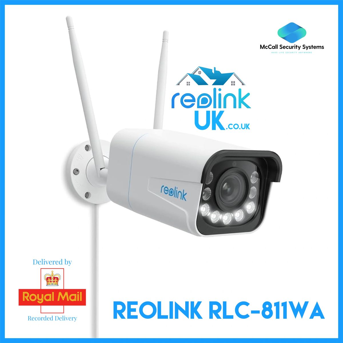 REOLINK RLC-811WA SMART 4K UHD WiFi 6 SECURITY CAMERA WITH COLOUR NIGHT ...