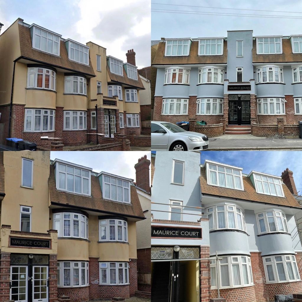 Our before and after photographs show the improvement in this large property of flats.
