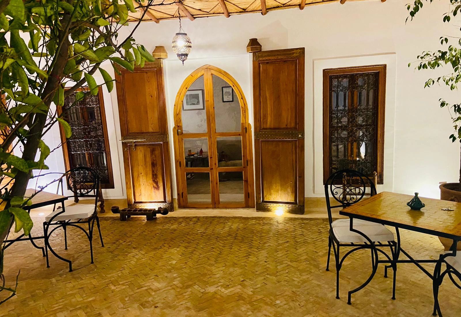 Central courtyard at night