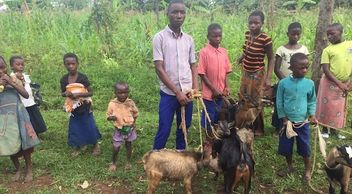 Children receive goats to raise