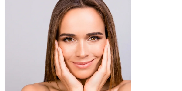 Woman smiling with no wrinkles and health skin