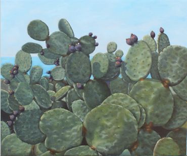 Cacti, cactus green realism, nature beautiful artwork von Novikoff in south france just buy it.