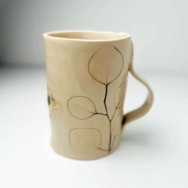 Hand Built Ceramic Botanical Mug