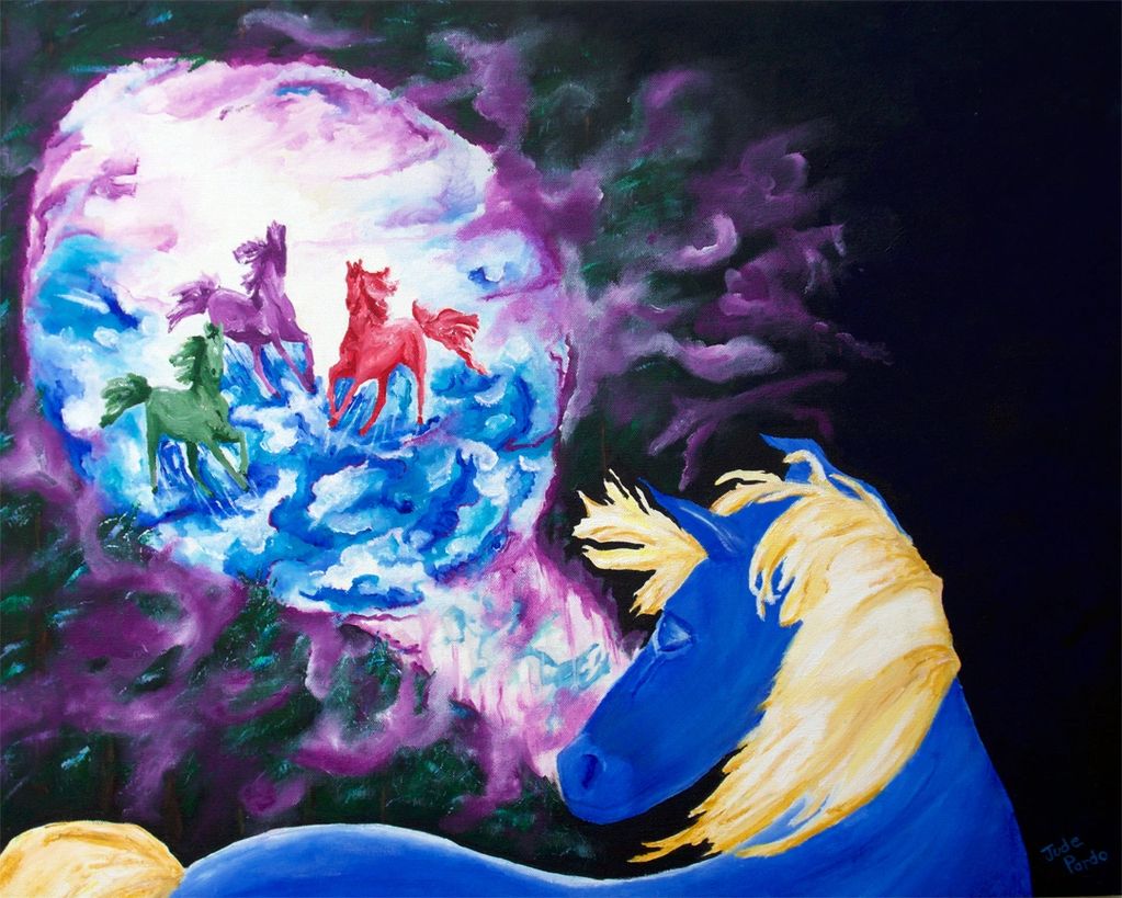 Horse Whispers, Judy Bragg Pardo, Jude, spiritual, visionary, surreal, horse, whispers