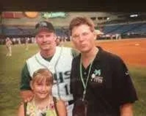 Dr. Stepan Anderson, with daughter and Tampa Bay Ray, Wade Boggs