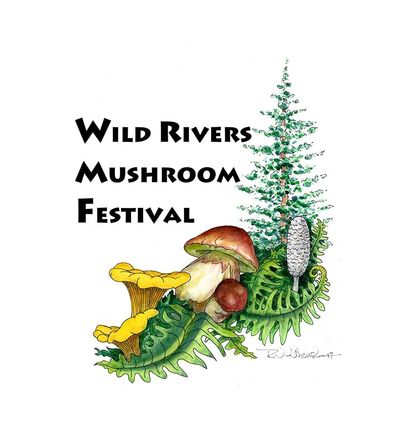 The Wild Rivers Mushroom Festival logo was designed by club member Richard Wickstrom.