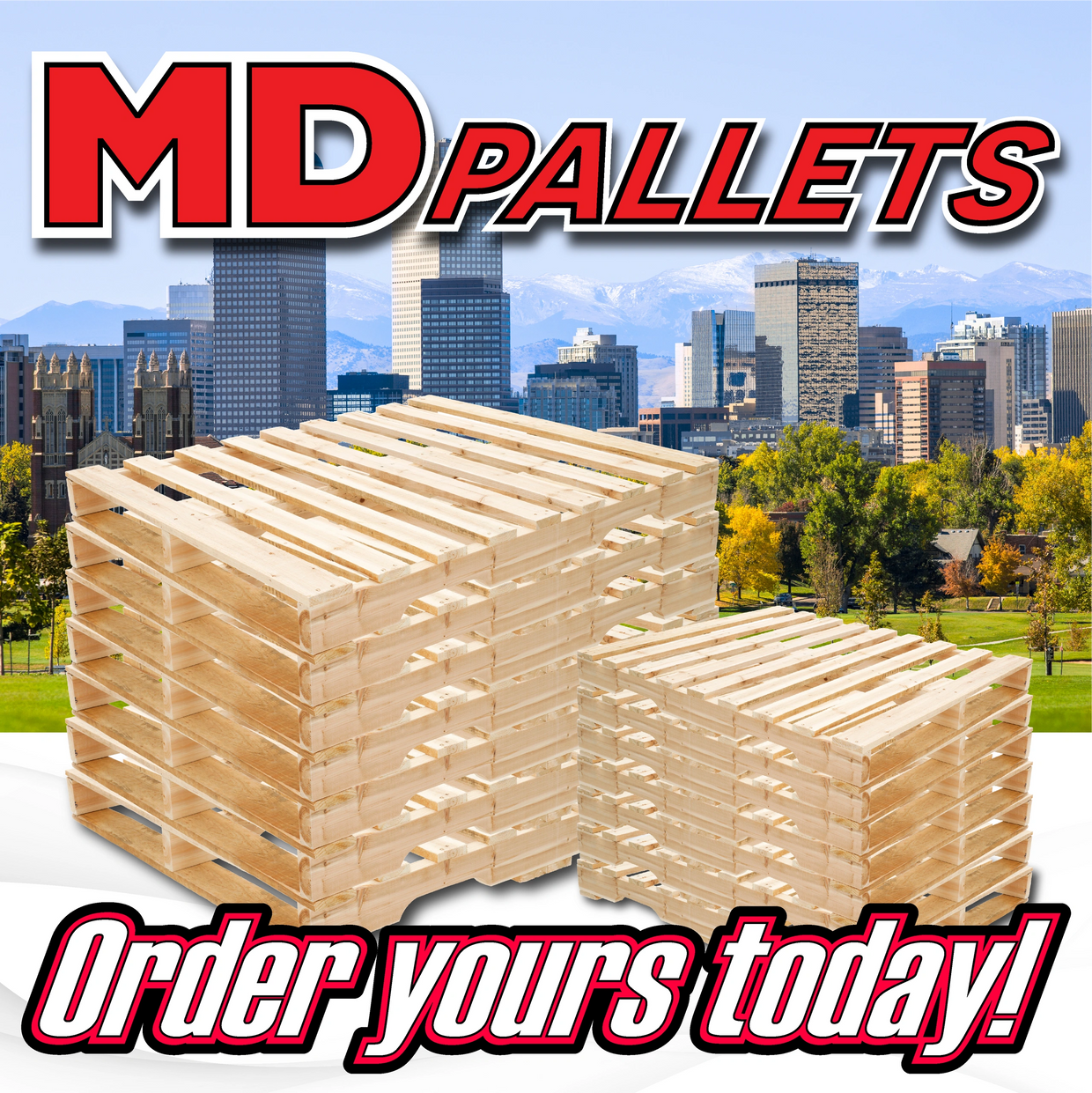 MD Pallets LLC, or your wood pallets today! Denver Colorado City photo.
